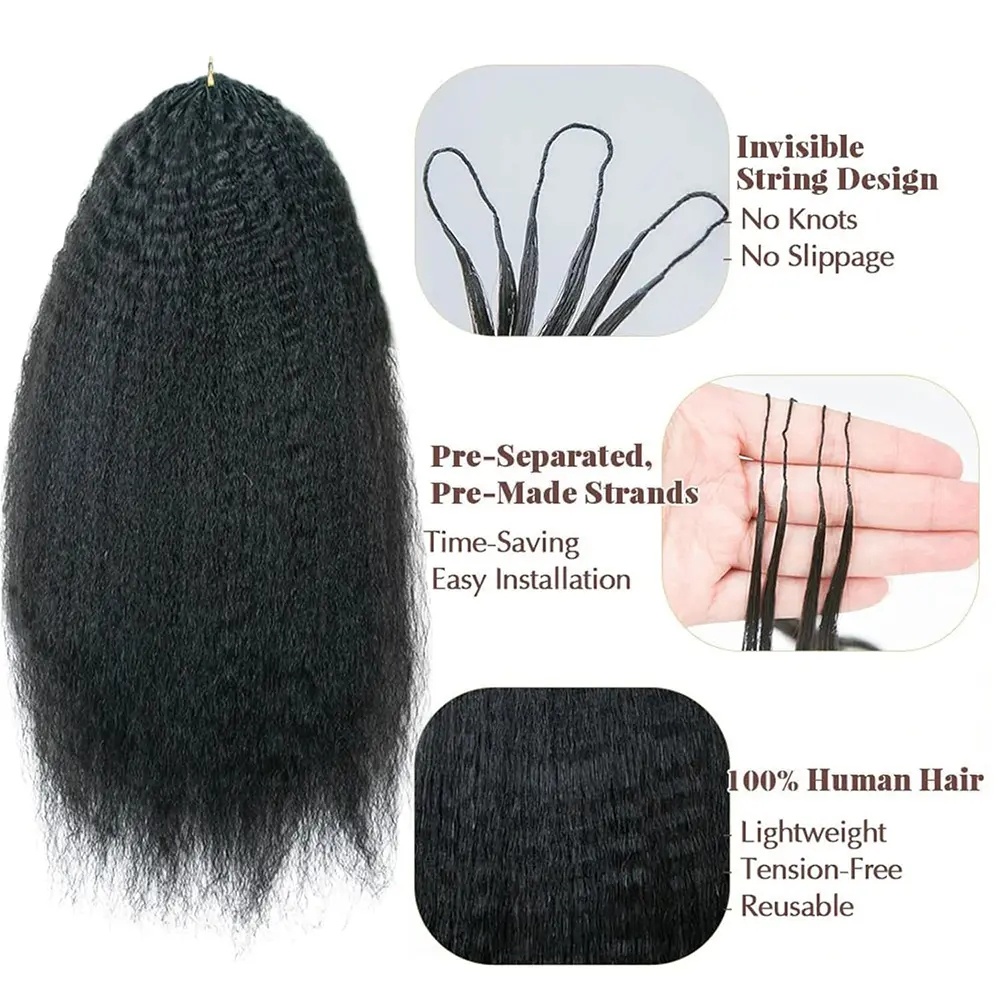 Knotless Kinky Straight Feathe - đánh giá và giá Human Hair Wigs